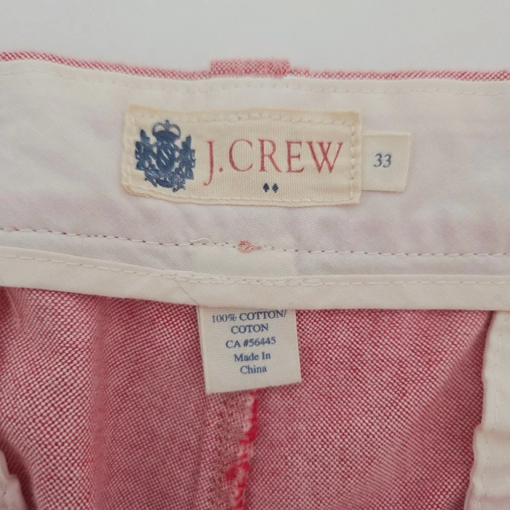 J. Crew Men's Pink Chino Shorts Size 33‎ Flat Front Cotton